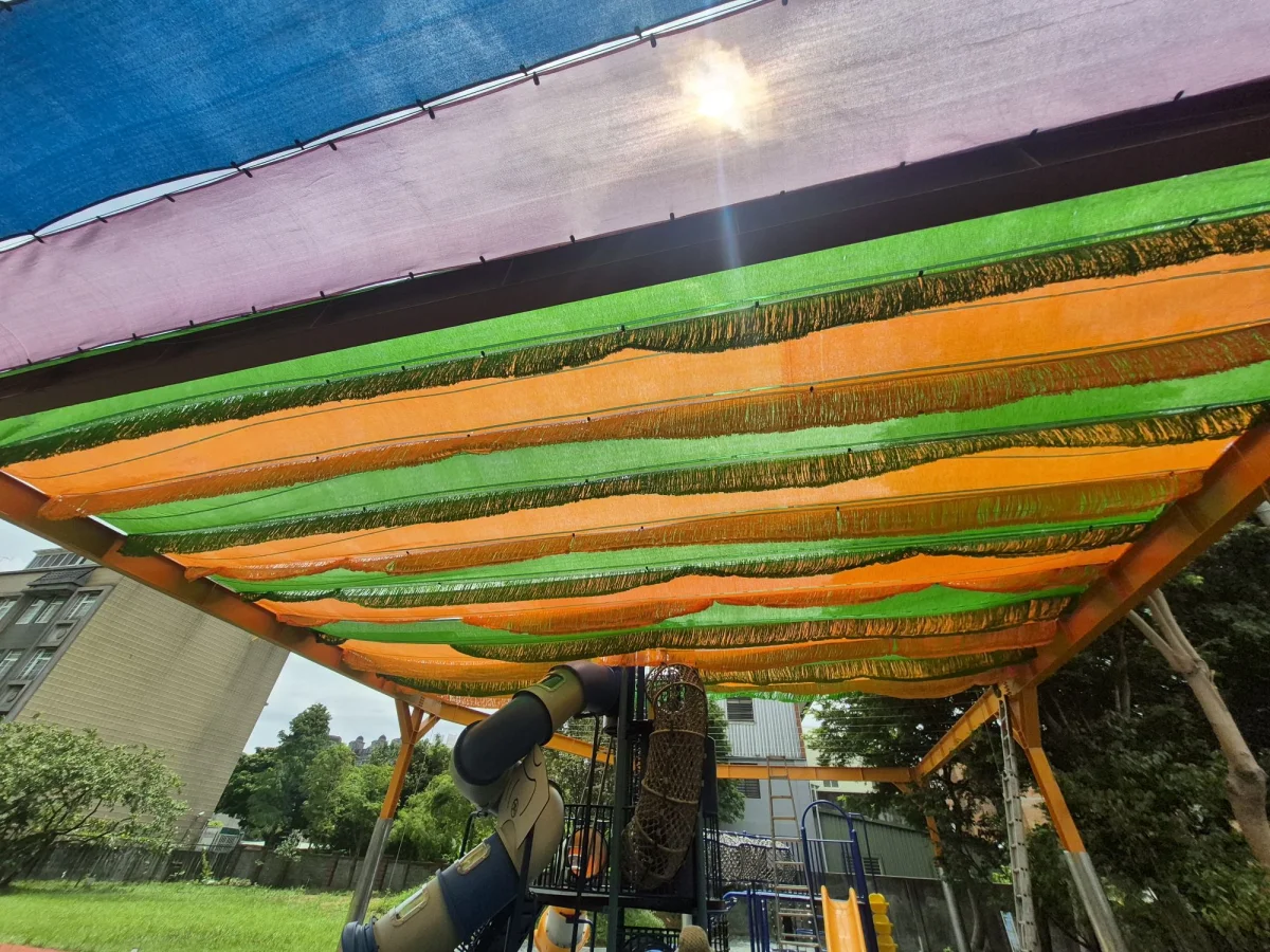 桃園幼兒園遮光簾鋼構雨遮工程｜防曬隔熱強化安全