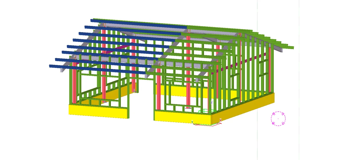 桃園龜山資材室施工前：中亞鐵工廠使用 Tekla 3D 建模設計造型鐵皮屋鋼構骨架